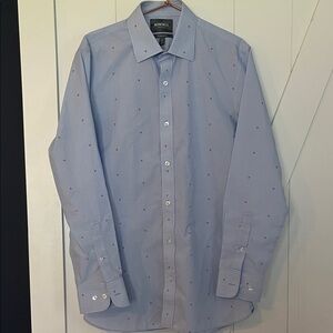 Bonobos Pale Blue Men's Tailored slim fit cherry shirt. Classic&Fun! 🍒 sz 16/34